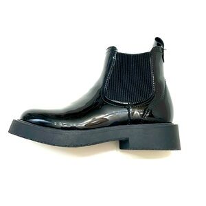 Zara Girls Black Patent Stretch Ankle Boot, Size EU30/US12